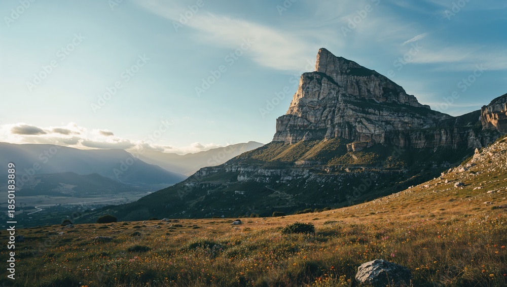 Obraz premium Outdoor scene featuring rocky mountainous landscape suitable for hiking and conservation efforts, Earth Day