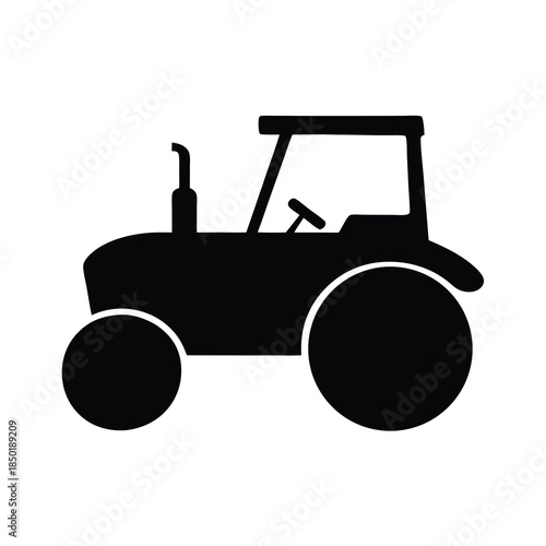 Silhouette image of a classic tractor, representing farming and agriculture equipment