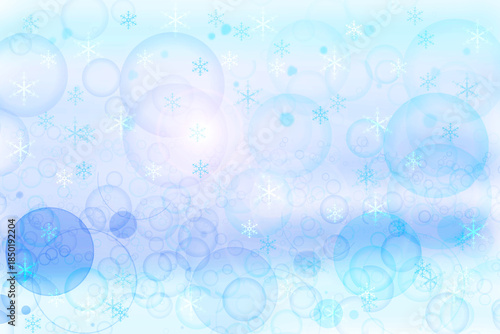 Abstract blurred festive delicate winter christmas or Happy New Year background with shiny blue pink and white bokeh lighted stars. Space for your design. Card concept.