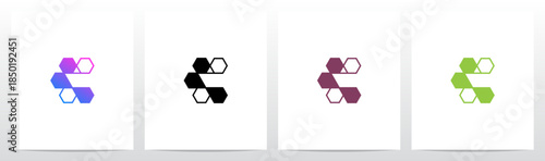 Hexagon Triangles Lines Geometric Letter Initial Logo Design C