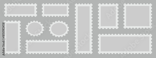 Set Postage stamps template. Blank frame of postal stamp for mail envelope,Postage stamp borders set vector