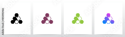 Hexagon Triangles Lines Geometric Letter Initial Logo Design A