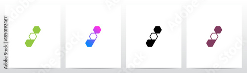 Hexagon Triangles Lines Geometric Letter Initial Logo Design I