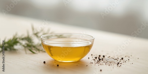 Homemade salad dressing with olive oil lemon juice honey salt and black pepper, used as a healthy flavor enhancer