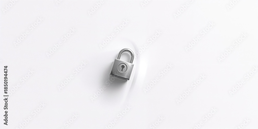 Fototapeta premium House and lock icon representing security on a white background, used for safety and protection themes