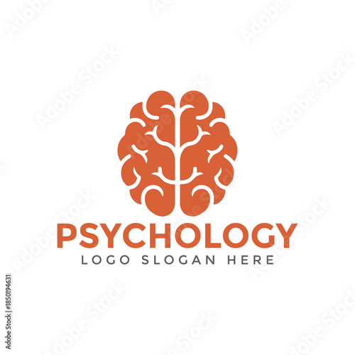 Psychology Logo Brain Symbol Mental Health Counseling Therapy Orange Color