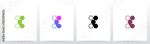 Hexagon Triangles Lines Geometric Letter Initial Logo Design X