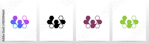 Hexagon Triangles Lines Geometric Letter Initial Logo Design W