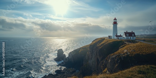 Wallpaper Mural Akranes lighthouse standing tall by the Icelandic shoreline, guiding ships along the coast Torontodigital.ca
