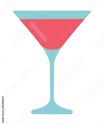 Vibrant pink cocktail splash in martini glass celebration summer drink fun vector.