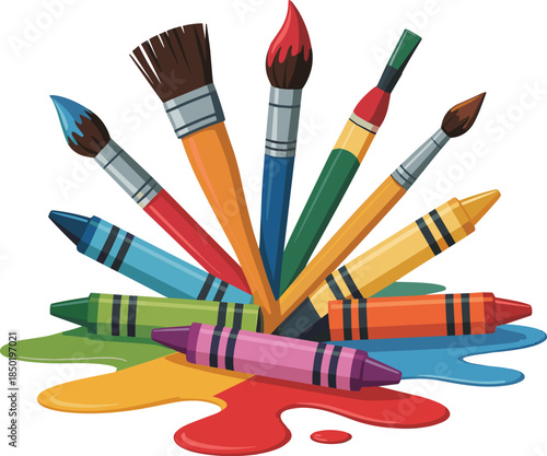 Vibrant art supplies for creative projects