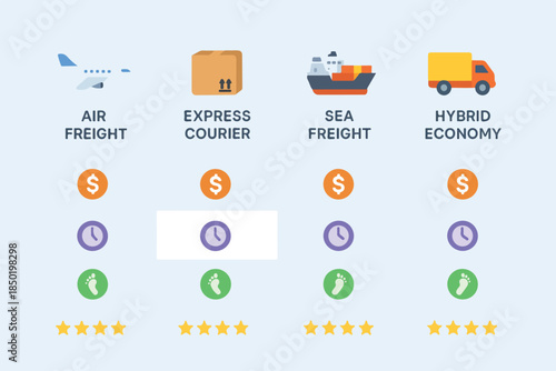 Cross-Border Logistics Infographic — Shipping Methods & Delivery Options Vector