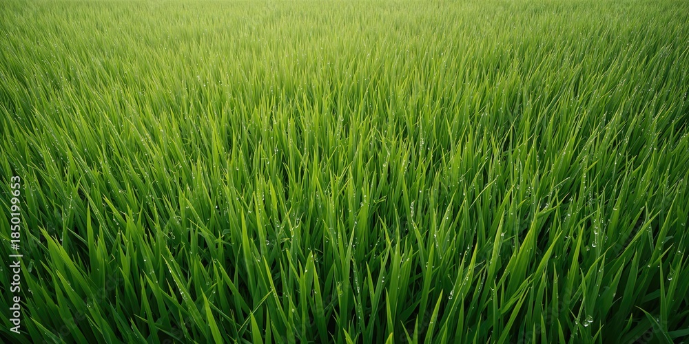 Obraz premium Tiled grass pattern with vibrant green blades, suitable for creating backgrounds in spring-themed projects