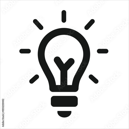 light bulb icon representing idea and creativity on light background
