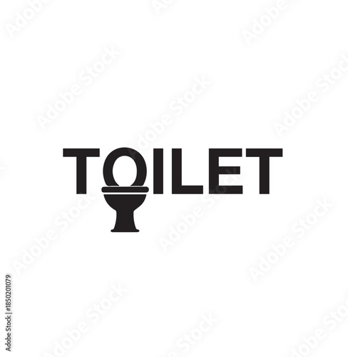 Creative Toilet Wordmark Logo with Sanitary Icon.
