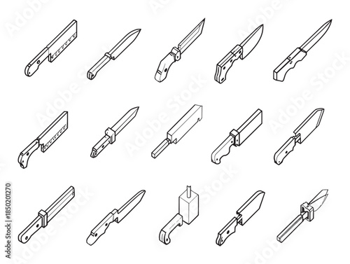 A collection of various pocket knives and utility blades