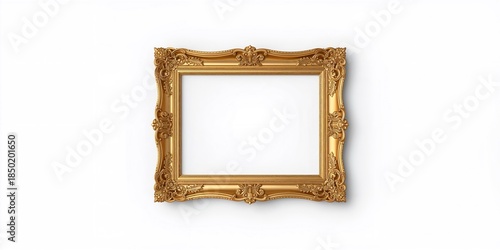 Golden rectangle style frame isolated on white background, suitable for editorial header or graphic overlay