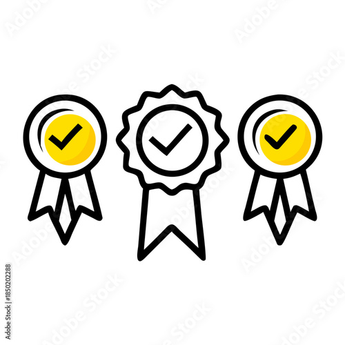 Set with award, award with number 1, one, trophy cup, trophy cup with star, winner medal, trophy star, user with rating vector icon
