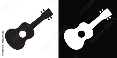 Ukulele icon. Ukulele guitar silhouette. musical instrument. vector illustration