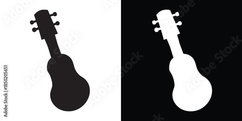 Ukulele icon. Ukulele guitar silhouette. musical instrument. vector illustration