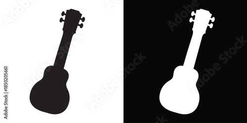 Ukulele icon. Ukulele guitar silhouette. musical instrument. vector illustration