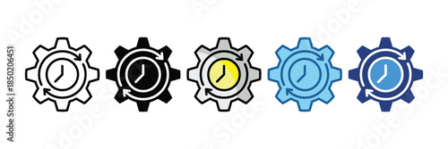 Process Optimization Icon Set Multiple Style Collection