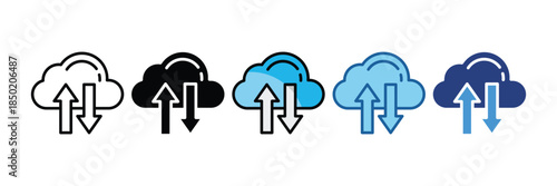 Cloud Sync Icon Set Multiple Style Collection