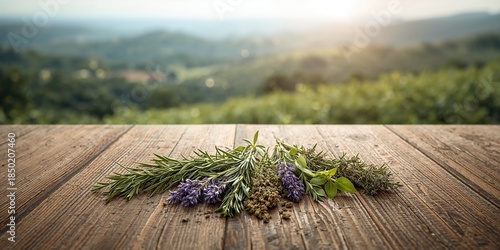 Dried herb mixture featuring savory, marjoram, rosemary, thyme, oregano, and lavender leaves from Provence, applied in grilled foods and stews, culinary seasoning, International Herb Day