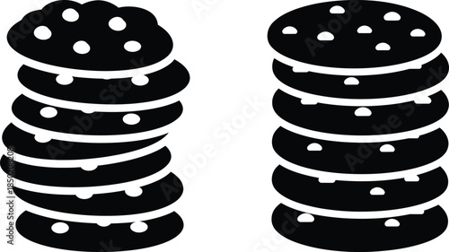 Cookie stack icon illustration, perfect for bakeries or sweet treat themed designs