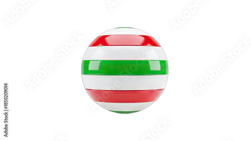 Free Download Striped Sphere with Red, Green, and White Bands on White - GFXLoad