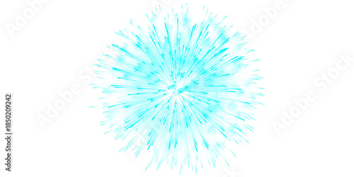 Obraz na płótnie Vibrant teal light explosion digital particle burst abstract dynamic streaks on
