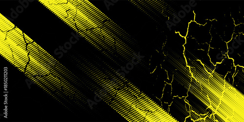 yellow black brush wrap car sticker pattern abstract banner sporty lines black yellow color combination grunge brush modern pattern racing motorsport vector design.