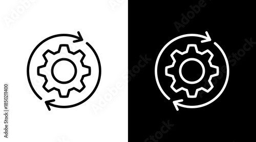 Automation Gear White Icon Set Design