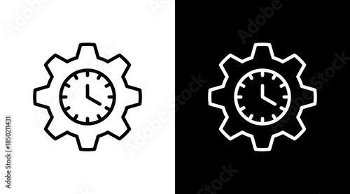 Work Progress White Icon Set Design