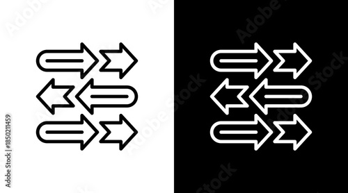 Timeline Flow White Icon Set Design