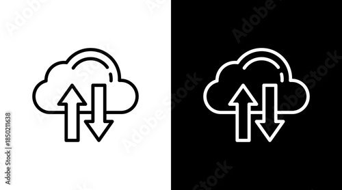 Cloud Sync White Icon Set Design