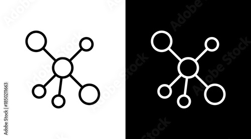 Nodes White Icon Set Design