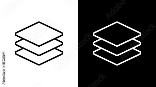 Layers White Icon Set Design