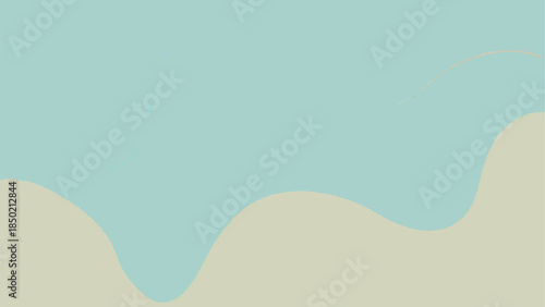 Abstract Wavy Background with Soft Blue and Beige Tones, a Minimalist Design for Serene Digital Landscapes