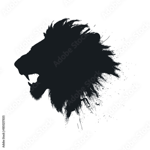 Black lion silhouette vector set with ten unique poses for wildlife, animal, safari, emblem, and graphic design projects