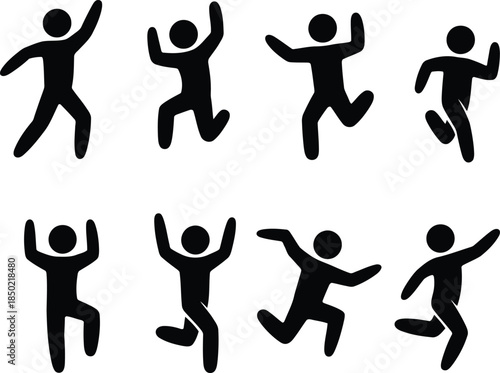 A sequential illustration of a black stick figure walking, running on a treadmill, and then falling off during exercise