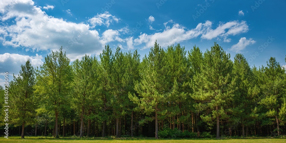 custom made wallpaper toronto digitalSummer tree line with clear sky, seasonal change and landscape preservation