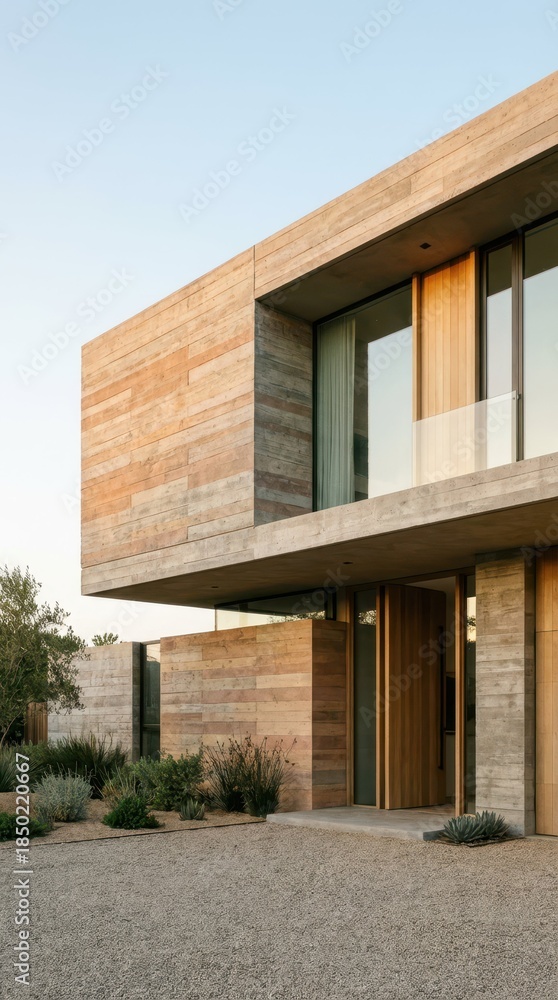 Fototapeta premium Modern Architectural Design of a Stylish Concrete House Exterior