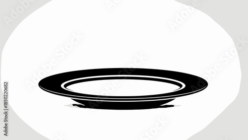 Empty White Plate on White Background.