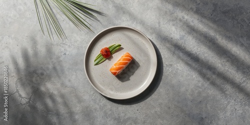 Wallpaper Mural Salmon sushi roll and philadelphia maki on a ceramic plate, highlighting seafood freshness for sustainable eating, World Oceans Day Torontodigital.ca