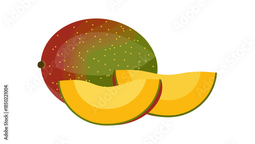 Mango Fruit Slices Illustration.
