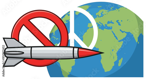 Concept of banning nuclear weapons and promoting global peace through international disarmament efforts