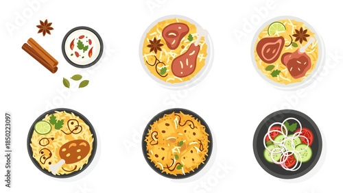 Assorted Miniature Food Dishes with Seasonal Garnishes on White Surface