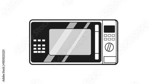 Simple Black and White Microwave.