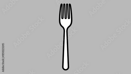 Simple Black Fork Illustration.